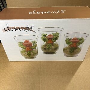 Element Festive Candle Holders - Green and Orange